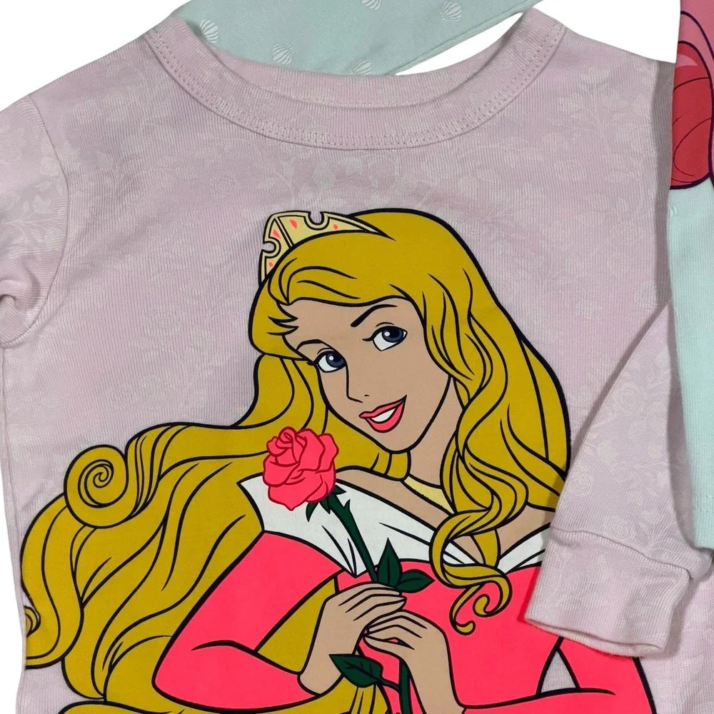 Baby GAP Disney Princess Organic Cotton Pajama Set 18-24 Months 5pc Ariel Aurora
